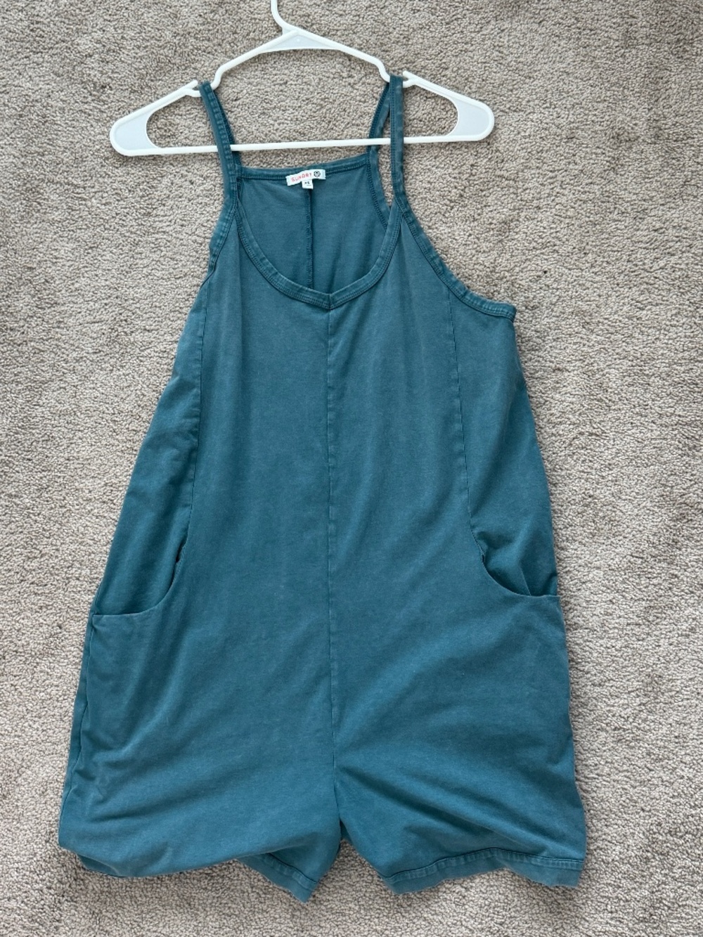 Teal Blue Romper with Pockets